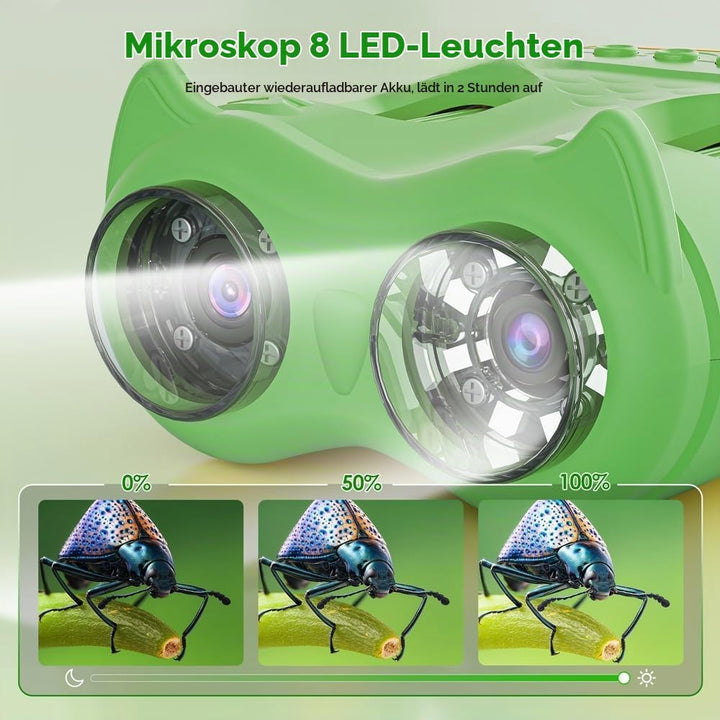 2-in-1 Digitales Mikroskop für Kinder und Teleskop (Green), Green