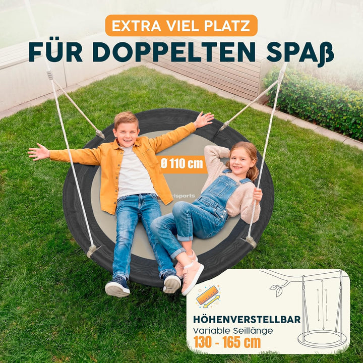 Nestschaukel Outdoor - [inkl. Abdeckhaube] - TÜV/GS geprüft - Höhenverstellbare Schaukel Outdoor und
