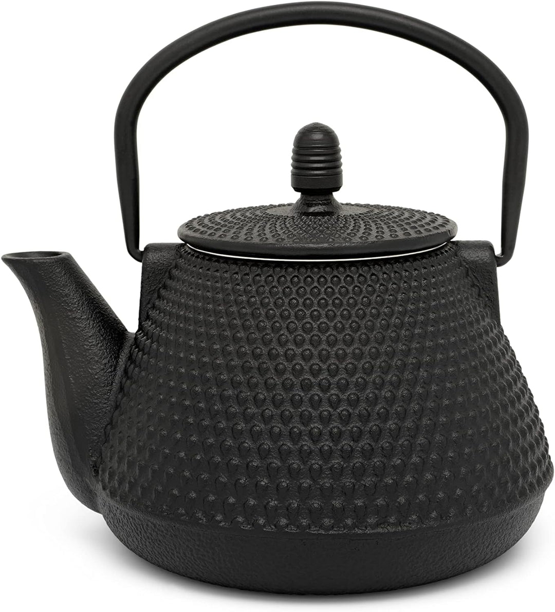 kleine schwarze genoppte gusseiserne Asia Teekanne 0.8 Liter