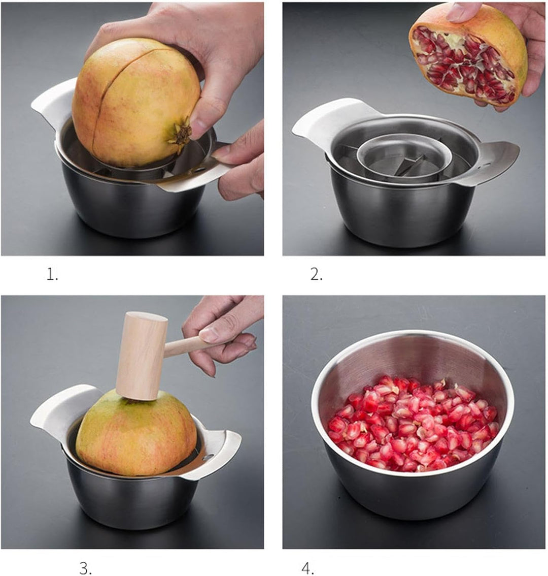 Granatapfel Schäler, Granatapfelschälwerkzeug Set Granatapfel Entkerner Aus Edelstahl Mit Schale Gra