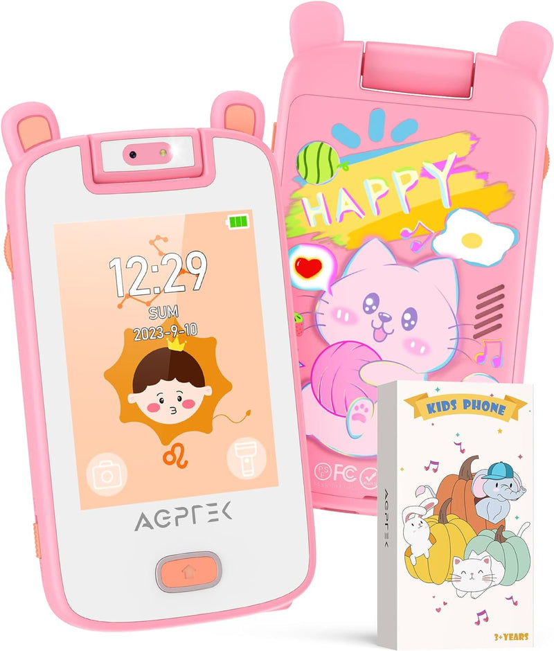 AGPTEK 32GB Kinder Kamera mit Musik und Spiel, Kinder Handy, Kinder Spielzeug mit 2,8 Zoll Touchscre