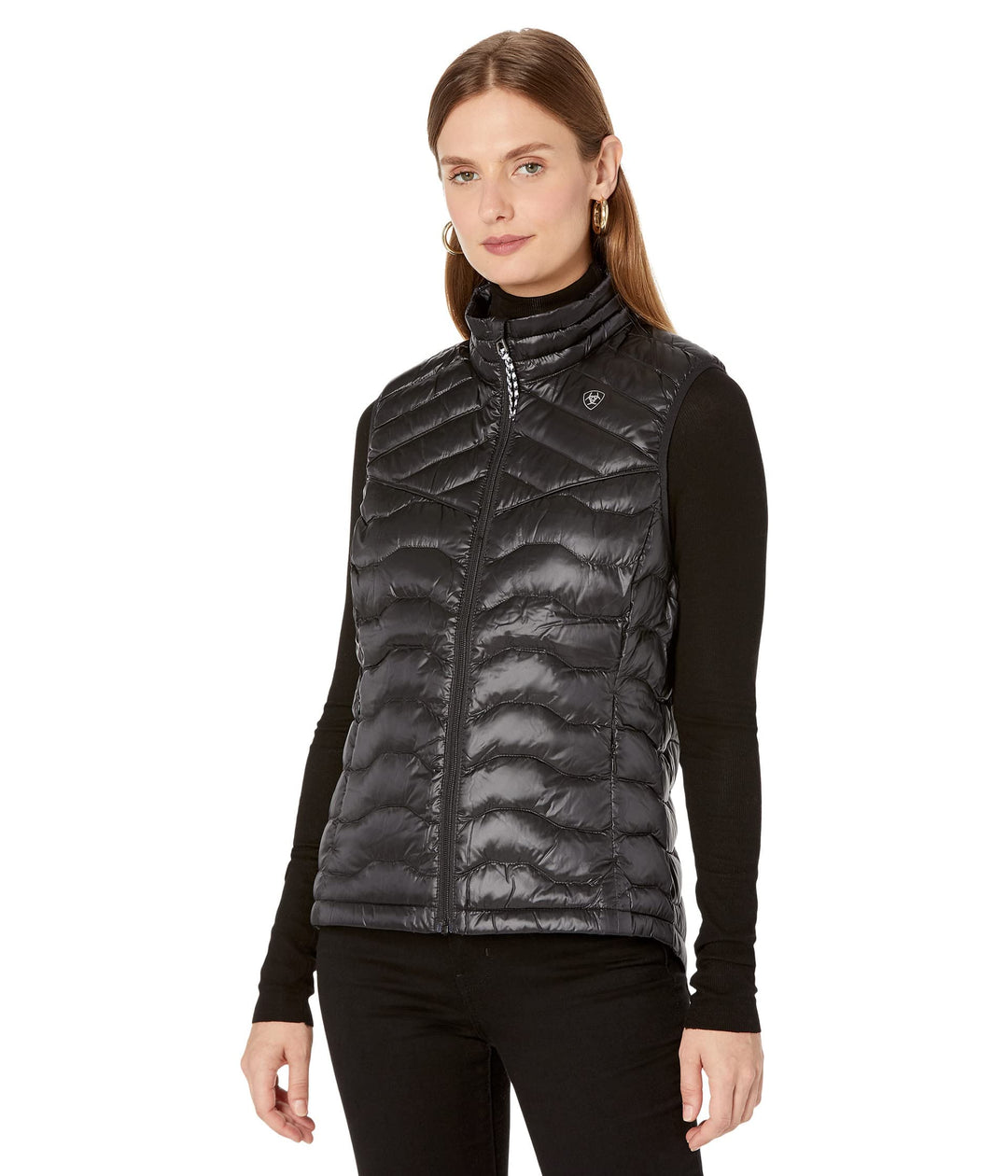 ARIAT Womens Ideal Down Vest, Ir Black, X-Small US