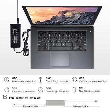 SUNYDEAL 90W Universal Netzteil Laptop Ladekabel Ladegerät für HP Lenovo ASUS Acer Dell Samsung Medi