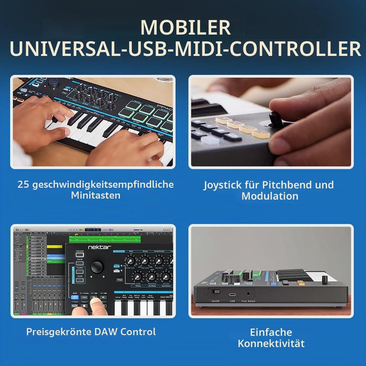 Nektar Impact LX Mini | USB MIDI Controller Keyboard with Nektar DAW Integration, Black