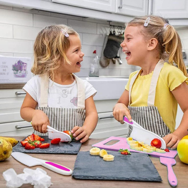 FIRITHYC Kinder-Küchenmesser-Set, Kinder-Messer-Set enthalten gezackte Kanten Kunststoff Kleinkind M