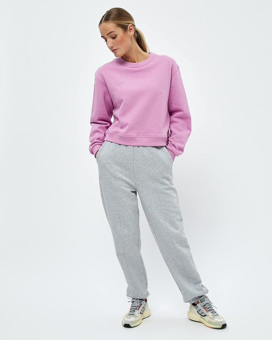 Beyond Now Damen Frankie GOTS Crop Sweatshirt, XXL 4627 Crocus Pink