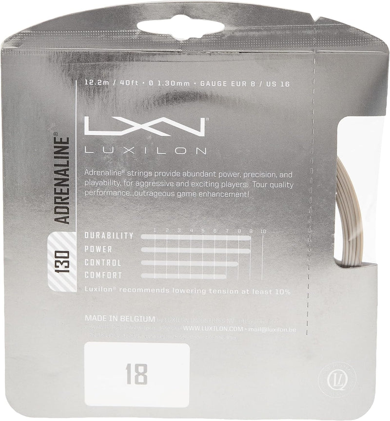 Wilson Unisex – Erwachsene Saitenrolle 200 Meter 1,30 mm Grau, 200 Meter 1,30 mm Grau