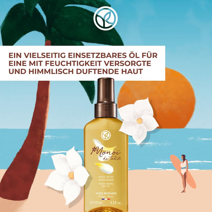 Yves Rocher MONOI Trockenes Multi-use Öl - Körperöl und Haaröl - Für Haut und Haar - Mit paradiesisc