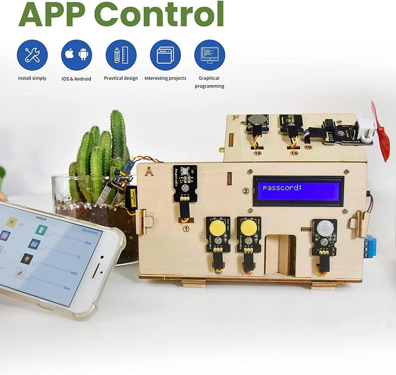 KEYESTUDIO Smart Home IoT Kit for Arduino for UN0 R3, Electronics Home Automation Coding Toys, Learn