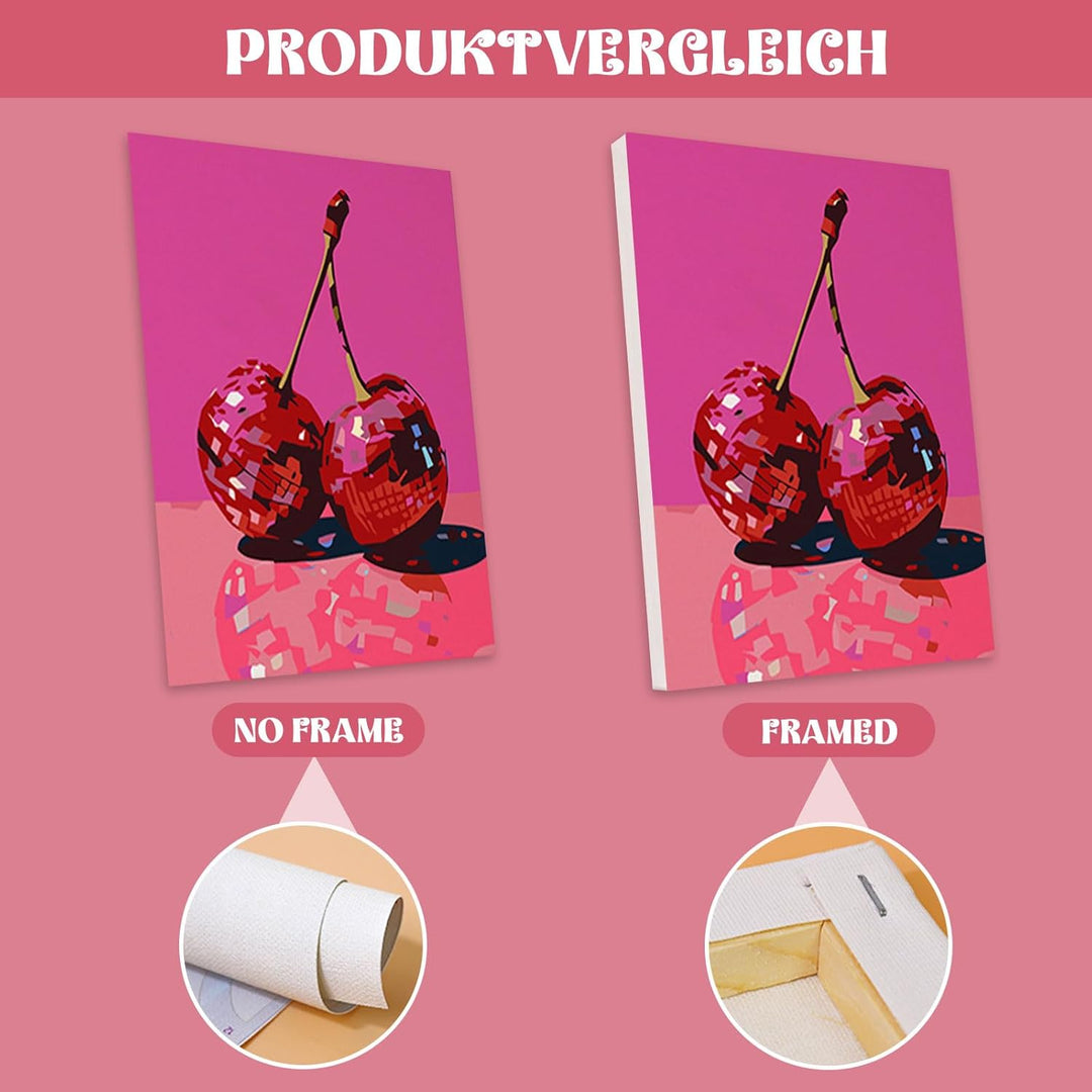 WIKOGDFE Malen nach Zahlen Obst-Set,6-teilig DIY Handgemaltes Ölgemälde Kit,Mini Malen nach Zahlen E