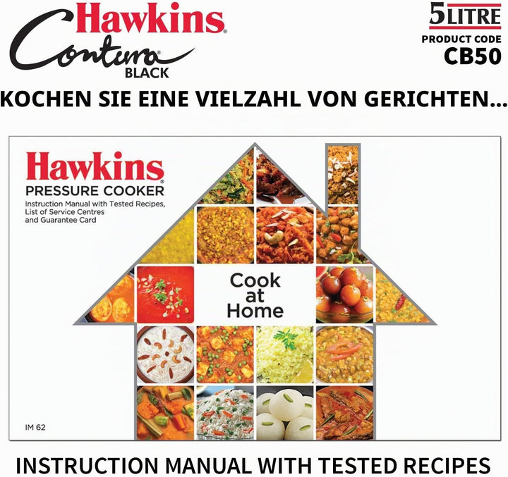 Hawkins CB50 Schnellkochtopf, harteloxiert, 5 l, Schwarz 5 Liter, 5 Liter
