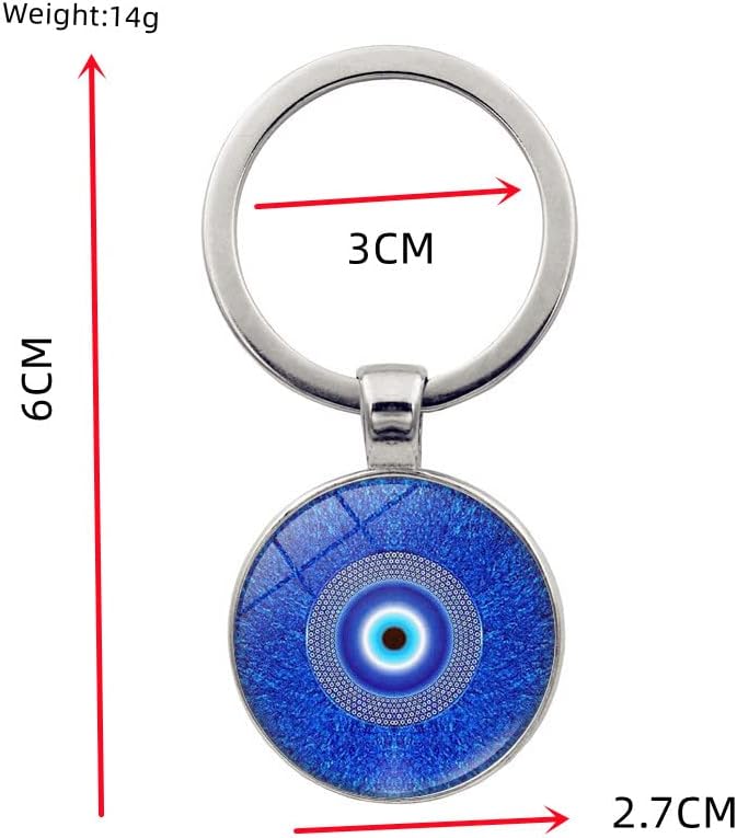 Böse Auge Schlüsselanhänger mit Schlüsselring für Herren und Damen,Türkische Blaues Auge Schlüsselbu
