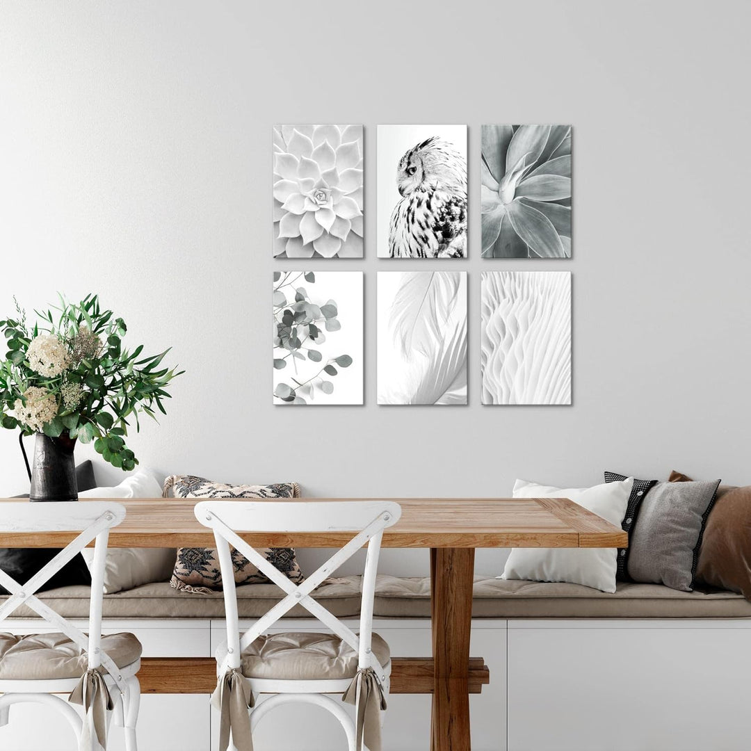 Novart Wandbilder Set - KOMPLETT AUFHÄNGFERTIG - Made in Germany - Moderne Bilder Boho Eule Wohnzimm