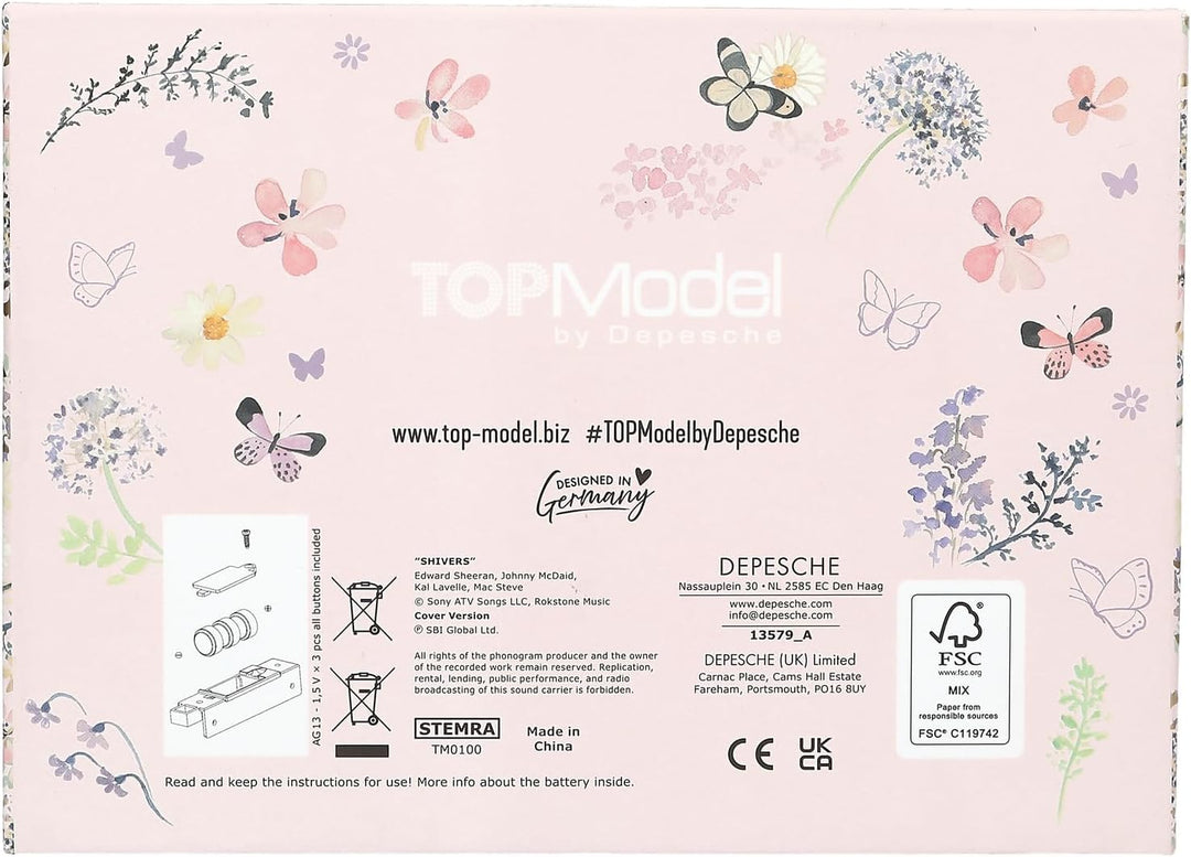 Depesche 13579 TOPModel Summer Feeling - Grosses Schmuckkästchen in Rosa, mit Model Motiv und floral