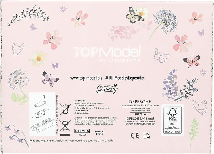 Depesche 13579 TOPModel Summer Feeling - Grosses Schmuckkästchen in Rosa, mit Model Motiv und floral