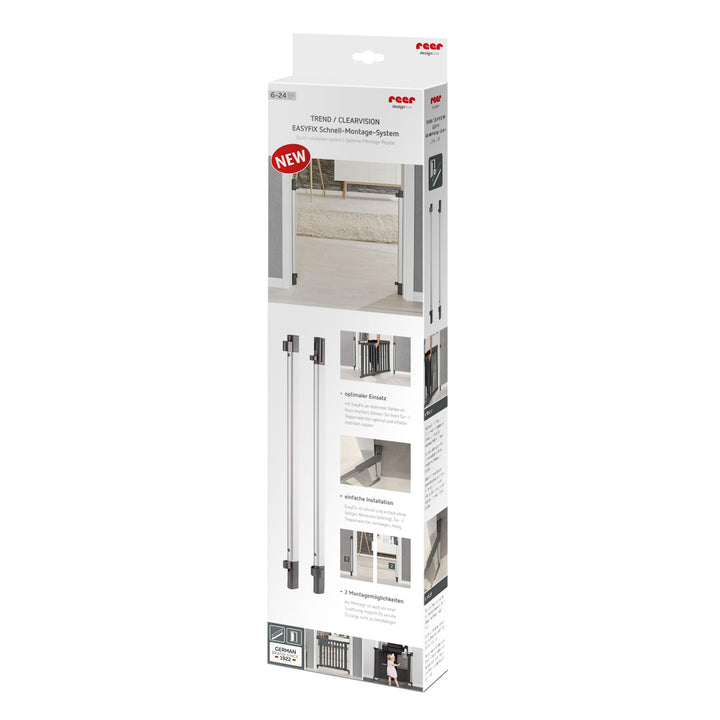 Reer EasyFix Schnell-Montage-System für Tür-Treppenwächter Modell Trend und ClearVision, grau