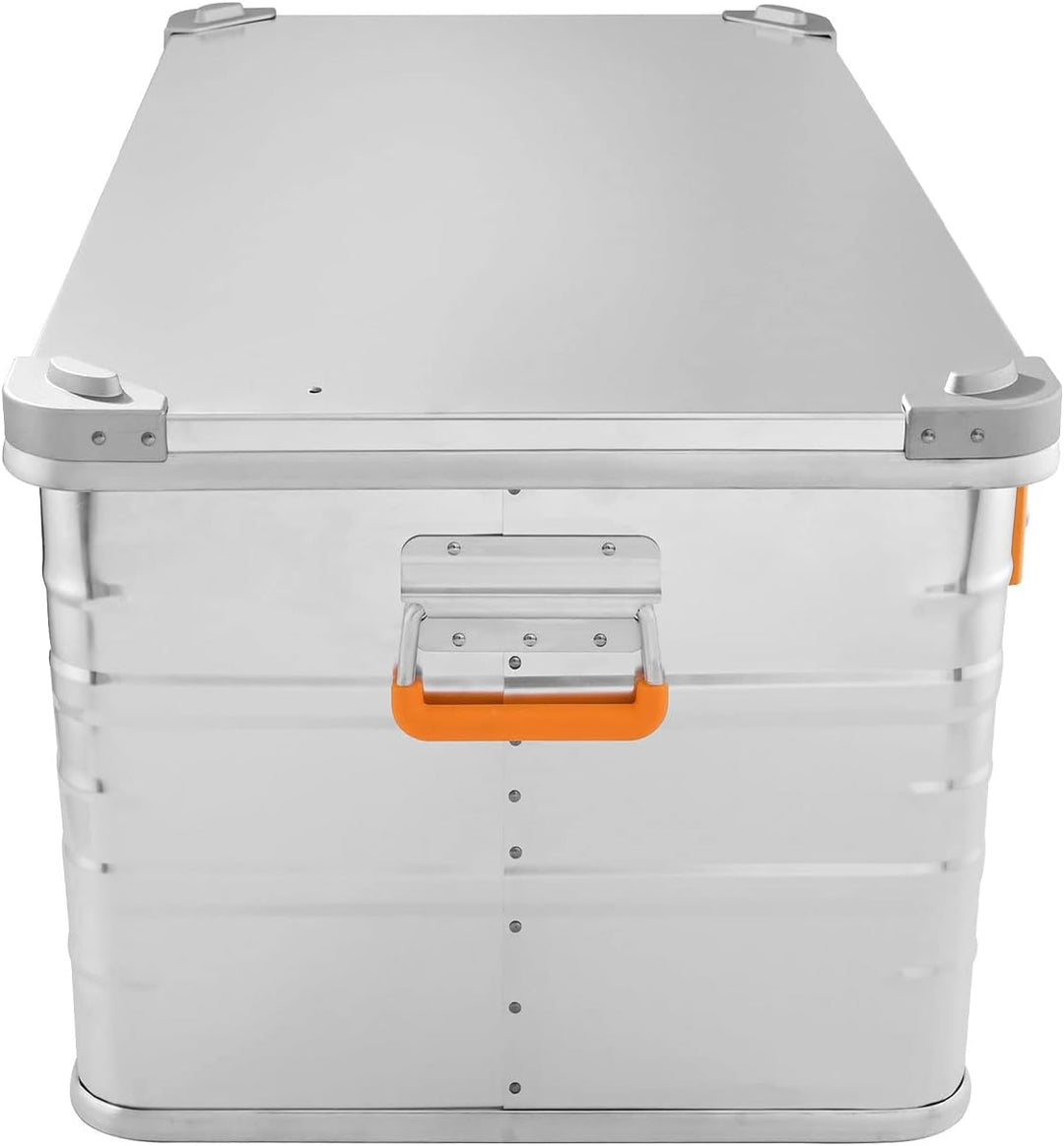 Alubox Alukiste abschliessbar E141 - Premium Aluminium Lagerbox 141 Liter - Deckel mit Aluminium Dru