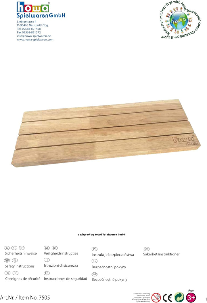 howa Erzählschiene aus Holz, Ergänzung für Kamishibai, Figurentheater, Pädagogisches Hilfsmittel, In