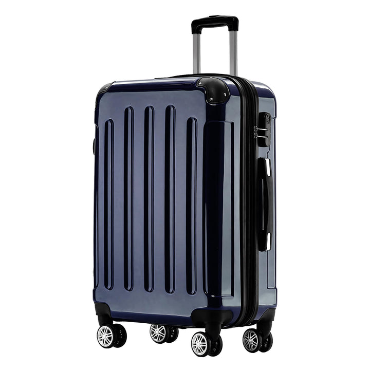 BEIBYE Zwillingsrollen 2048 Hartschale Trolley Koffer Reisekoffer in M-L-XL-Set in 15 Farben (Dunkel
