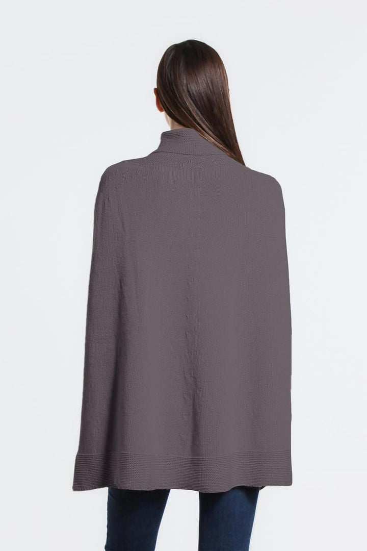 5348 Damen-Strickponcho mit geflochtenem Muster, runder Ausschnitt, weicher Herbst, Einheitsgrösse 8