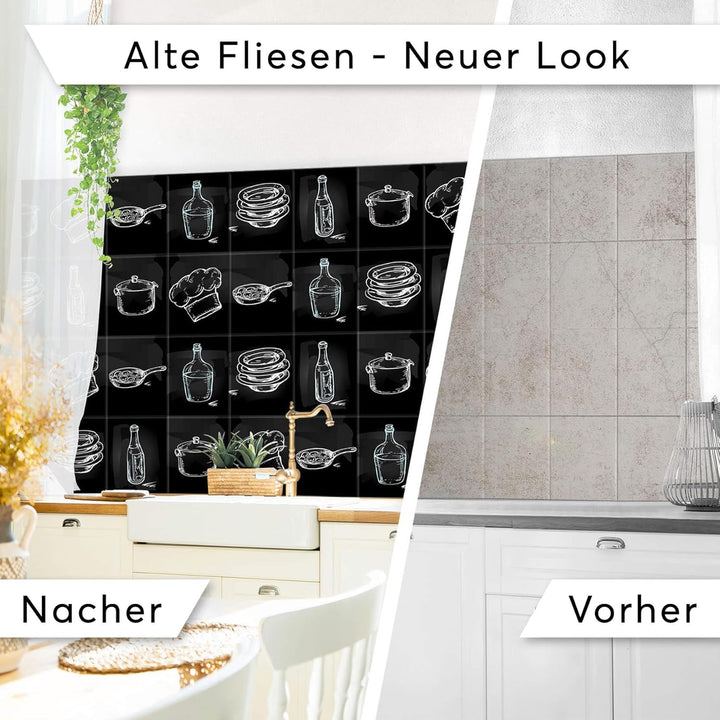 CREATISTO Klebefliesen Stickerfliesen Fliesenfolie - Aufkleber Sticker für Wandfliesen I Klebefliese