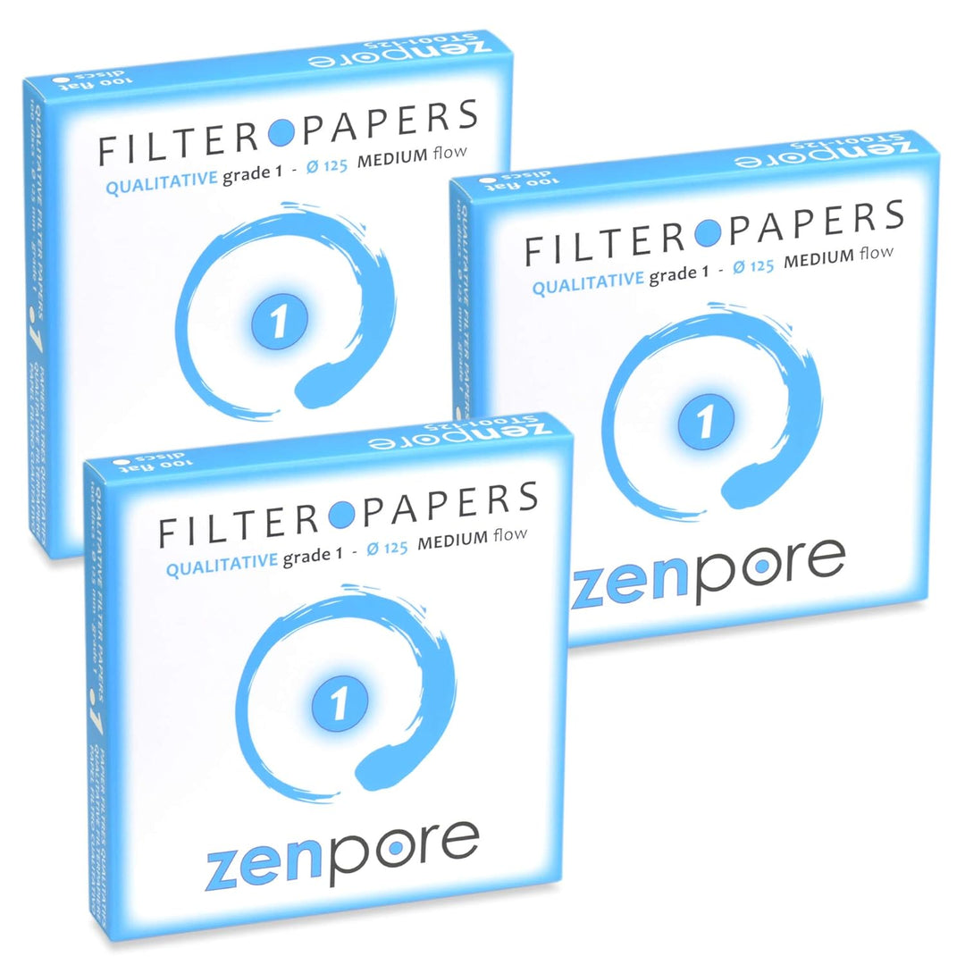 zenpore 12,5 cm Labor filter papier, Qualitative Standardnote 1 – Mittlerer Durchfluss 125 mm (Set m