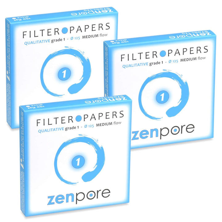zenpore 12,5 cm Labor filter papier, Qualitative Standardnote 1 – Mittlerer Durchfluss 125 mm (Set m