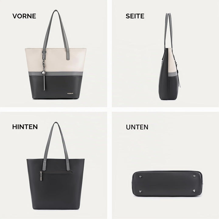 Pomelo Best Handtasche Damen Shopper Gross Damen Tasche für Büro Schule Einkauf Elefantengrau, Elefa