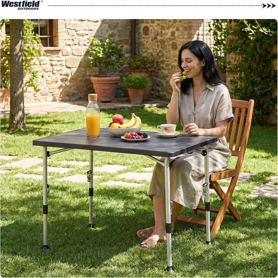 Westfield Outdoors Superb Campingtisch Klappbar Höhenverstellbar Klapptisch für 4-8 Personen, Stabil