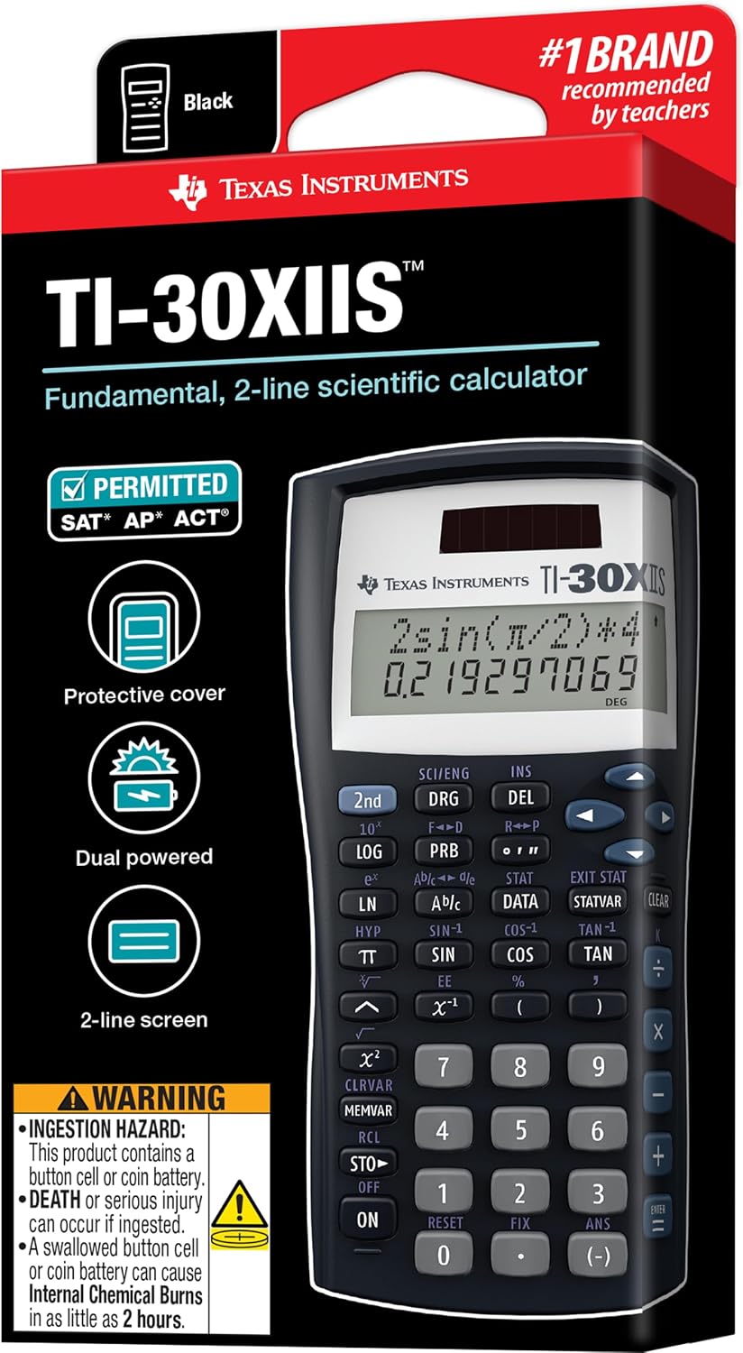 Texas Instruments TI-30X IIS Pocket Scientific Black Calculator - Taschenrechner (Pocket, Scientific