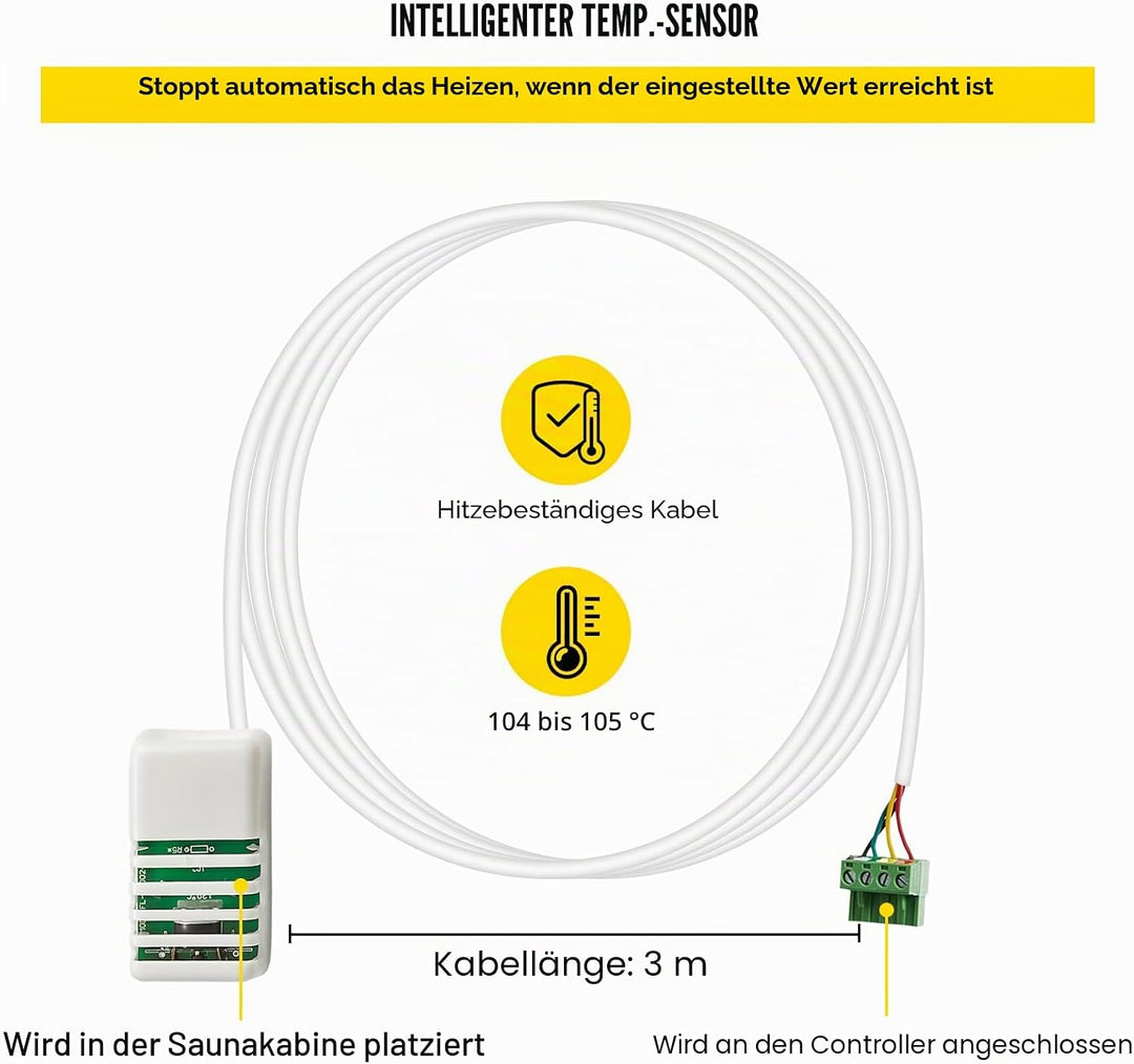 Digitaler Sauna-Steuerung für Saunaofen von 3 bis 9 kW Anzeige digitaler Controller externer Freizei
