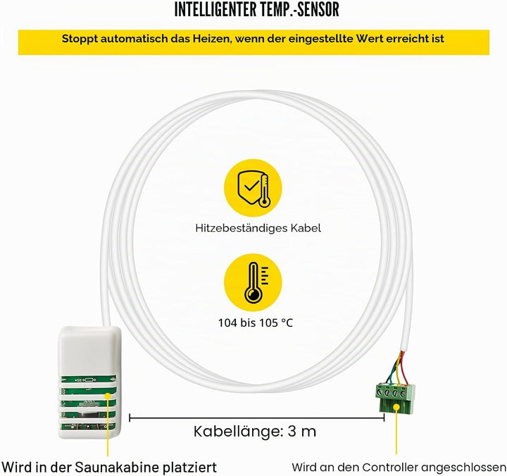 Digitaler Sauna-Steuerung für Saunaofen von 3 bis 9 kW Anzeige digitaler Controller externer Freizei