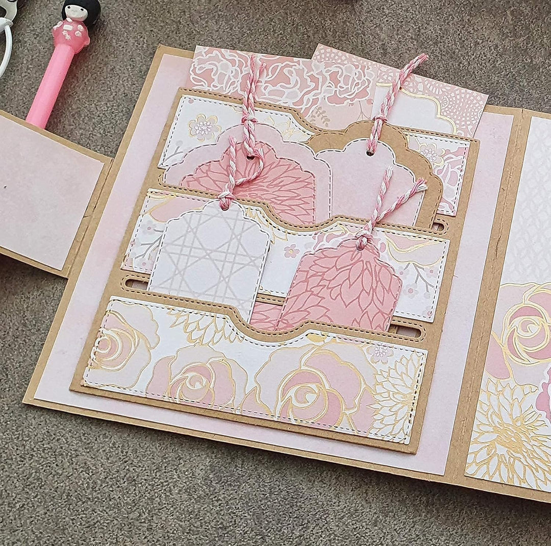 Matty's Crafting Joy Stanz-Set mit genähten Schlitzen, grosse Stanzformen aus Metall, für Kartenhers
