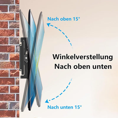 JXMTSPW TV Wandhalterung für 32-68 Zoll Flach&Curved Fernseher Monitoren bis zu 60kg, Max.VESA 400x4