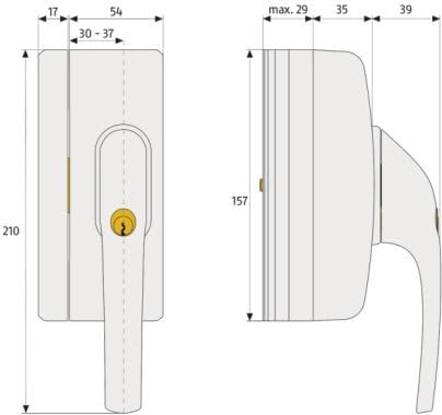 ABUS Fenstergriff-Schloss FO400A AL0145 - Fenstergriffsicherung mit Zusatzschloss und Alarmfunktion,