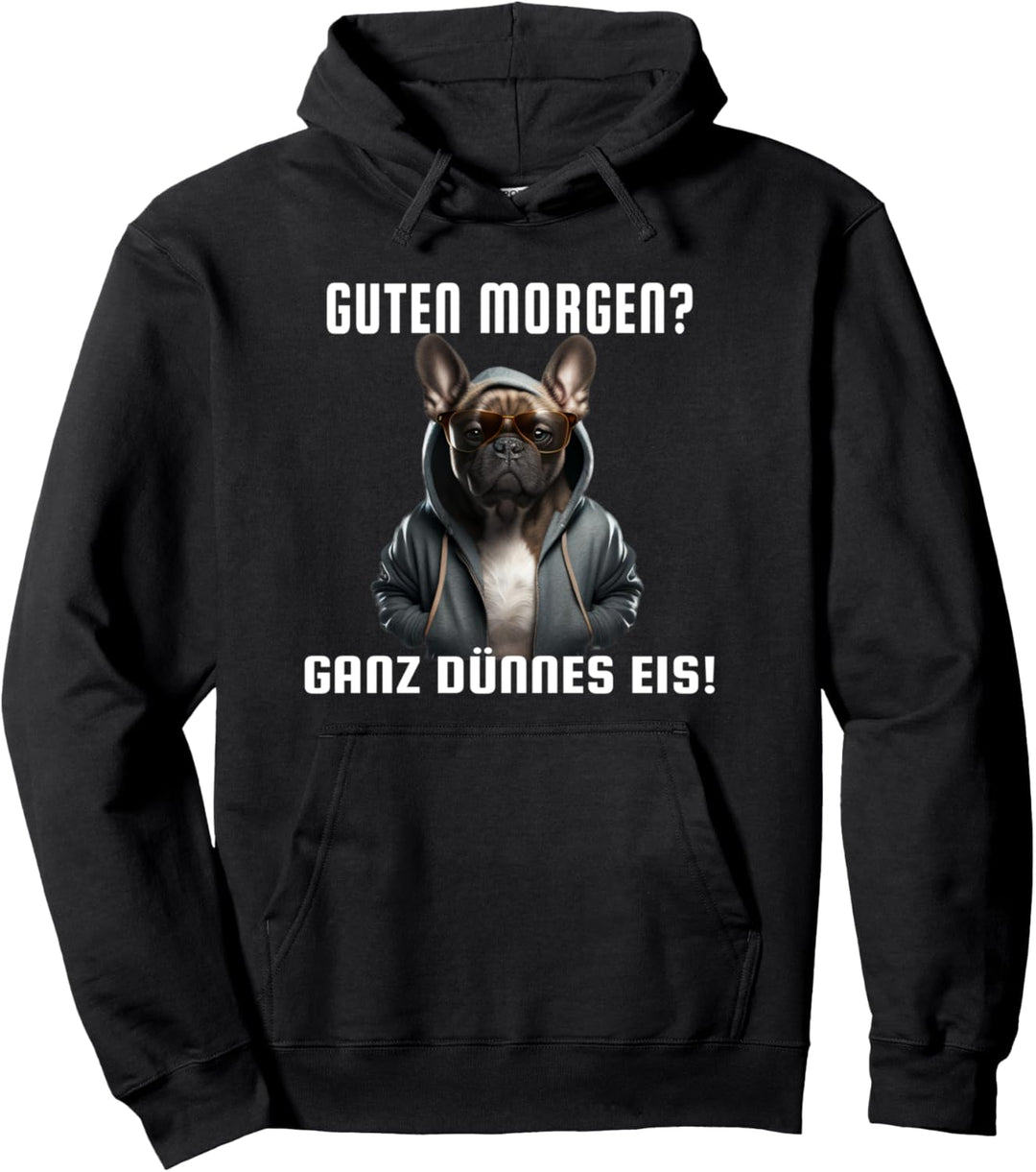 Französische Bulldogge mit Hoodi Hund ganz dünnes Eis Pullover Hoodie
