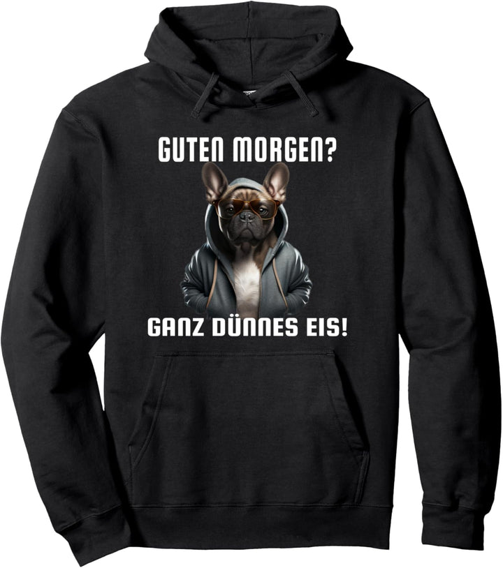 Französische Bulldogge mit Hoodi Hund ganz dünnes Eis Pullover Hoodie