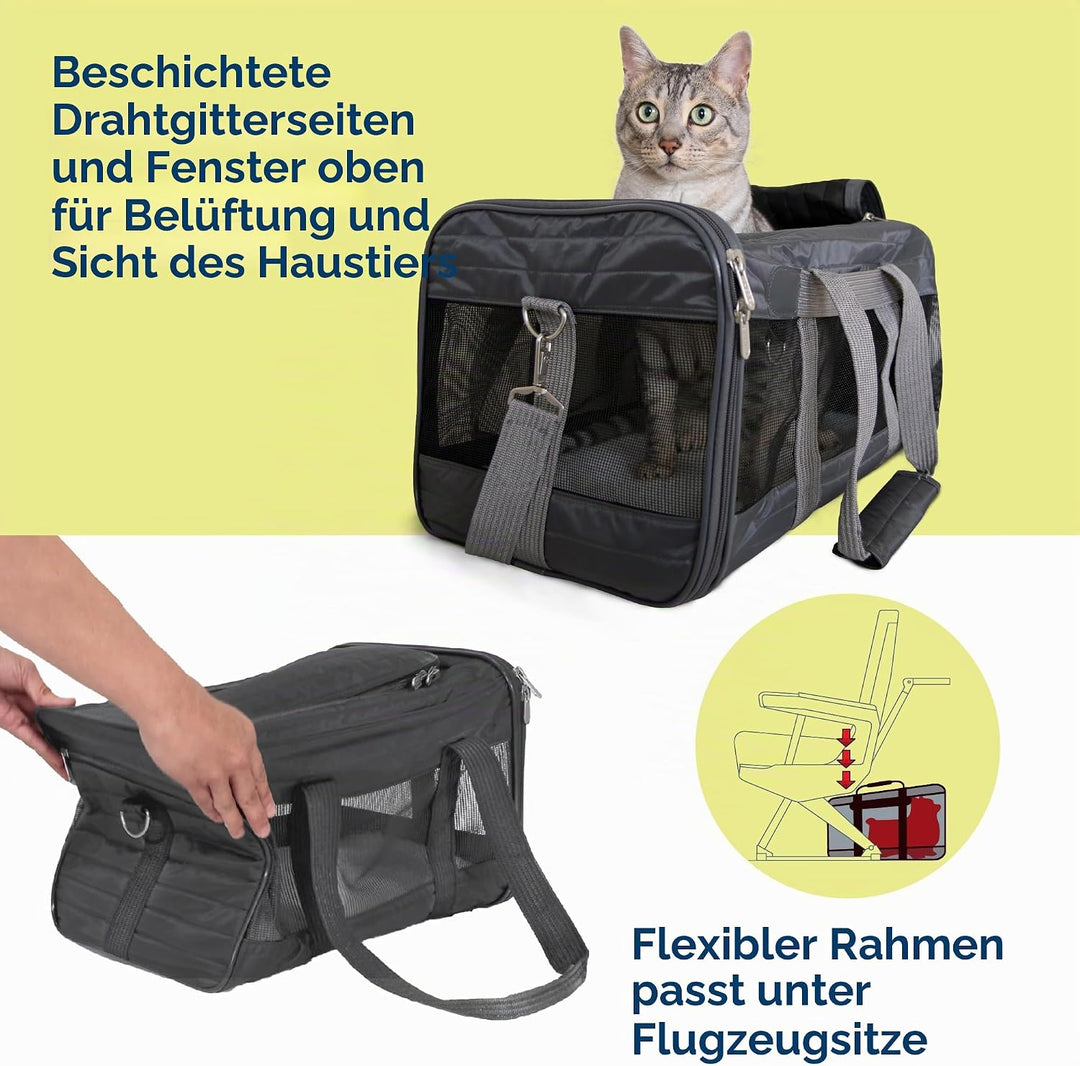 Sherpa Travel Transportbox für Haustiere, von Fluggesellschaften zugelassen, Large, anthrazit Large
