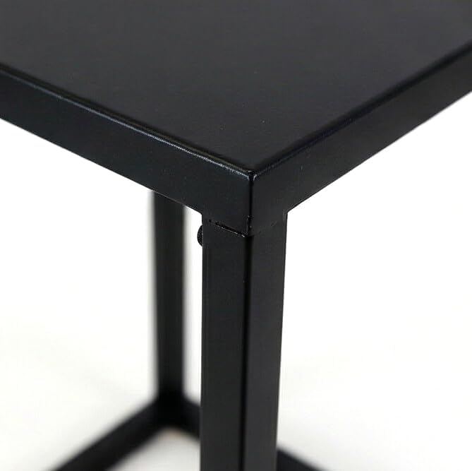 3er Set Pflanzenständer Blumenständer Metall schwarz, Blumensäule Dekoständer Regal Beistelltisch 3