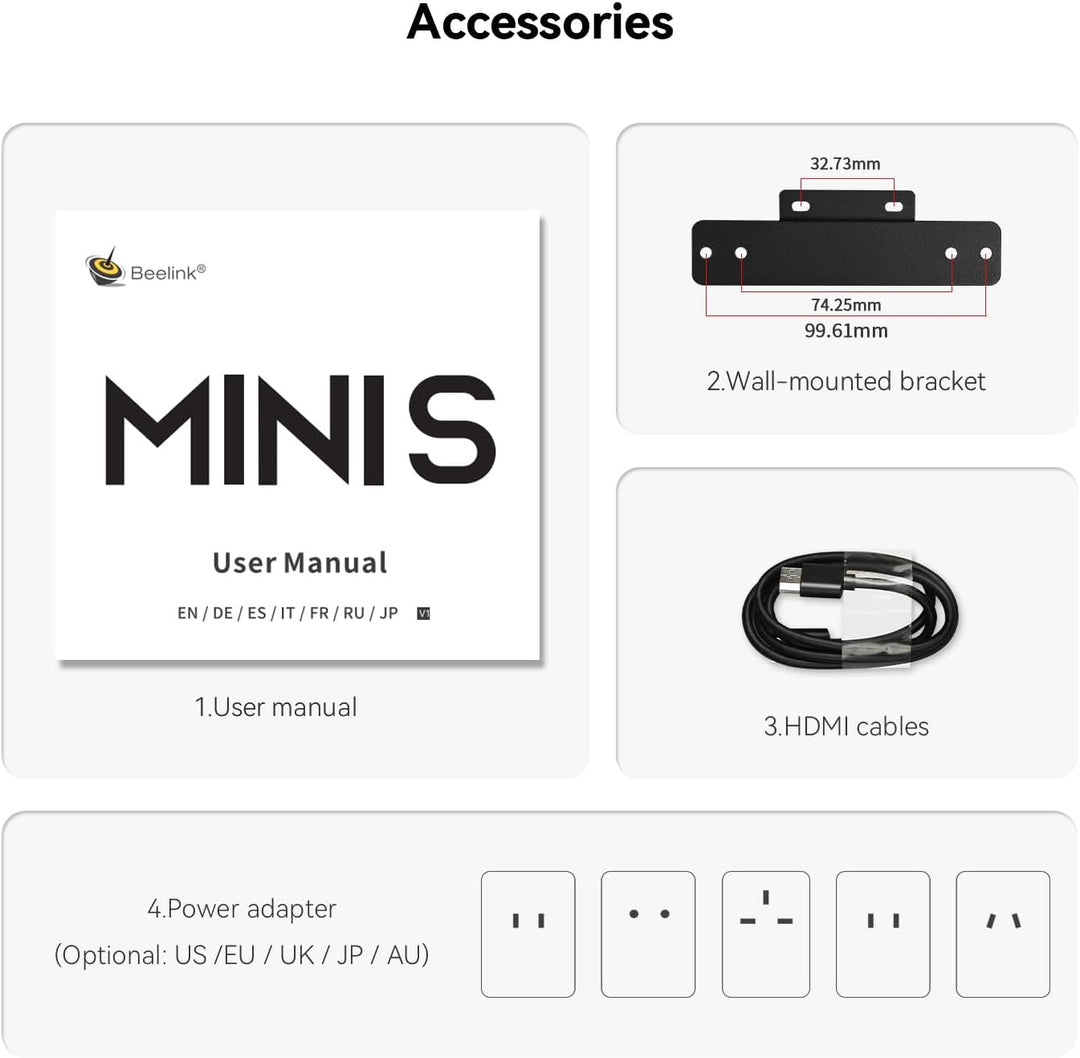 Beelink Mini PC, 12. Gen Intel Alder Lake-N95 Prozessor (bis zu 3.40GHz), MINI-S12 Wi-11 Pro Compute