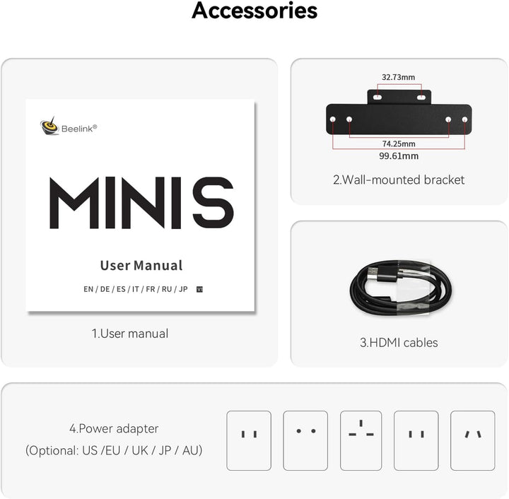 Beelink Mini PC, 12. Gen Intel Alder Lake-N95 Prozessor (bis zu 3.40GHz), MINI-S12 Wi-11 Pro Compute
