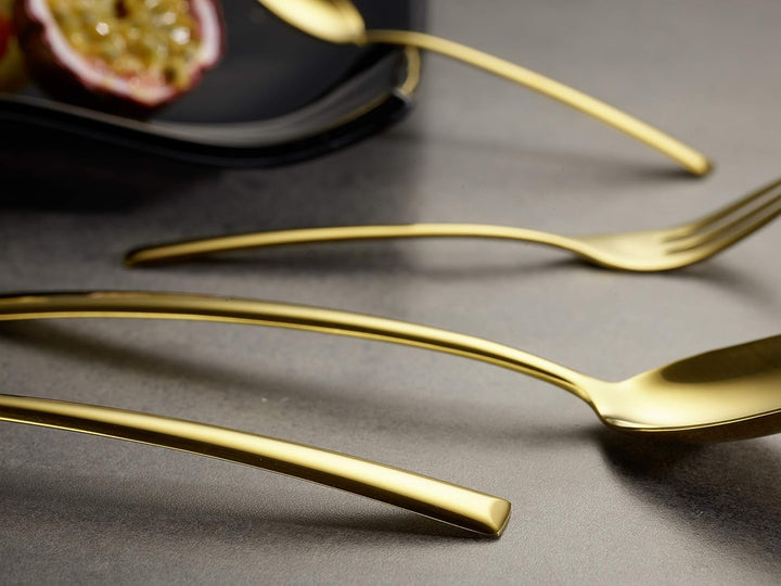 Echtwerk EW-BS-3030G Tafelbesteck Avelino/Shiny-Gold Edition, 30-teilig, für 6 Personen, Edelstahl 1
