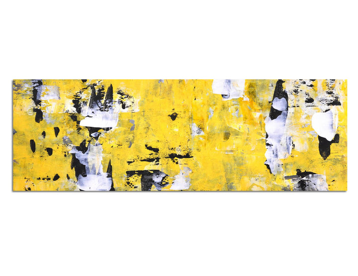 Paul Sinus Art Panoramabild auf Leinwand und Keilrahmen 150x50cm Malerei Kunst abstrakt gelb schwarz