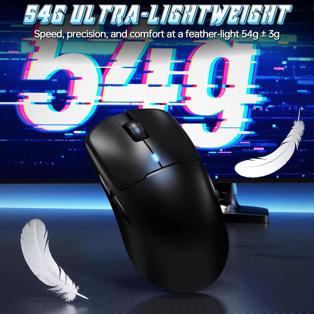 ZIYOU LANG × A.JAZZ AJ159V2MC Kabellose Leichte Gaming-Maus, Austauschbare Dual-Batterien, 54 g Ultr