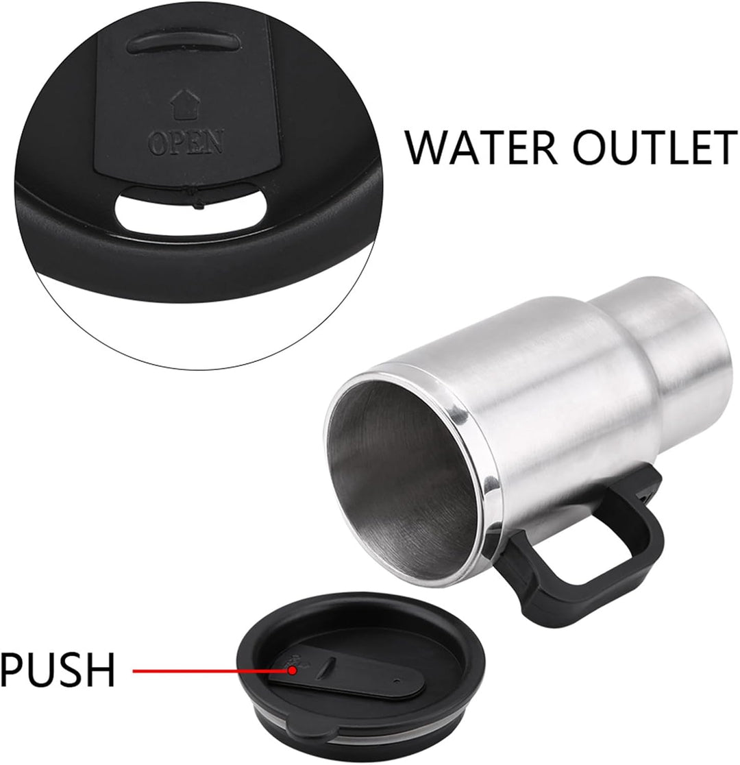 Gegong Auto Wasserkocher 450ml Reise & Camping Must-Have – 12V Schnellkochsystem mit Thermoskanne, Z
