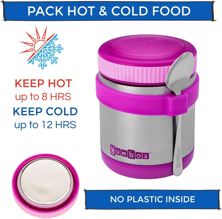 Yumbox Zuppa Thermobehälter Set, 420ml inkl. Löffel - Edelstahl Isolierbehälter, Speisebehälter für