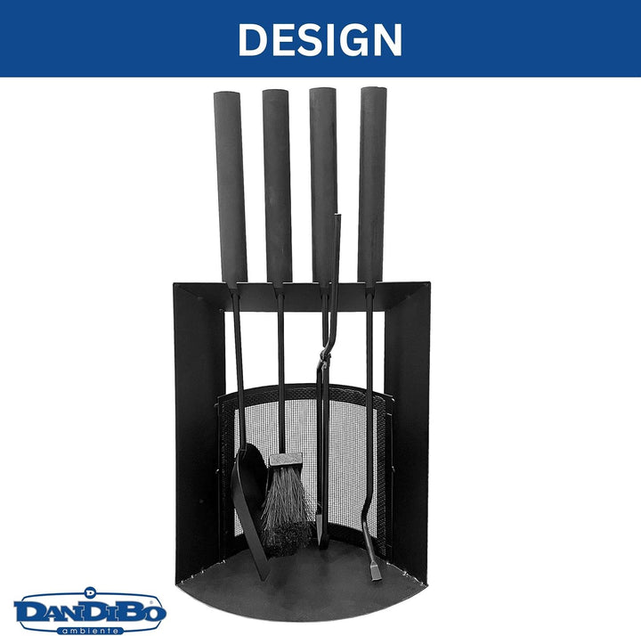 DanDiBo Kaminbesteck Schwarz Modern 5 Teilig Set 96616 Kaminset Kamingarnitur Ofenbesteck