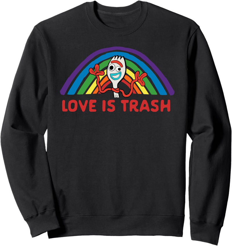 Disney Pixar Toy Story 4 Forky Rainbow Love is Trash Sweatshirt