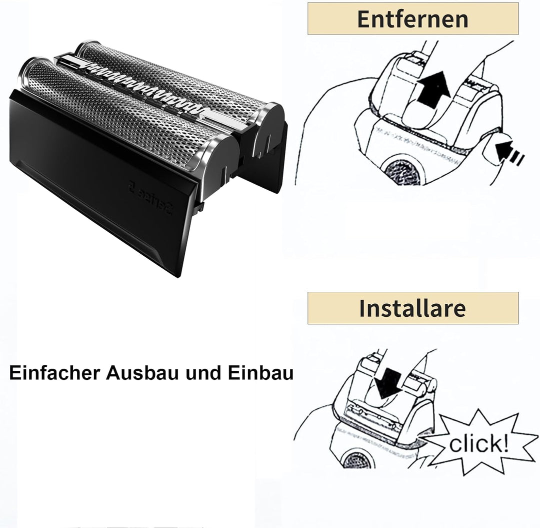 52B Scherkopf Kompatibel mit Braun Series 5, 52B Scherblatt für Braun Series 5, Ersatzklingen Klinge