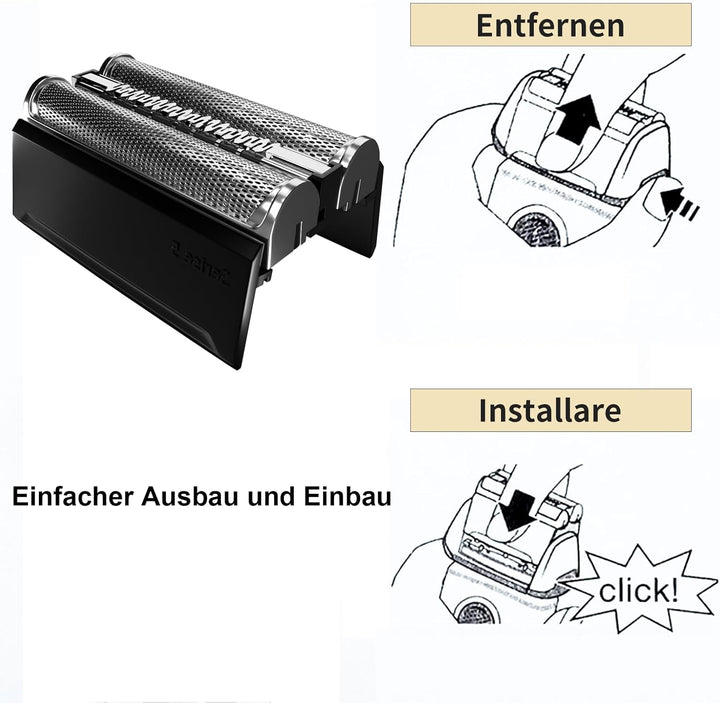 52B Scherkopf Kompatibel mit Braun Series 5, 52B Scherblatt für Braun Series 5, Ersatzklingen Klinge